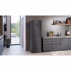 Siemens iQ300 KG36NXXDF réfrigérateur-congélateur Pose libre 321 L D Noir, Acier inoxydable