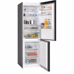 Siemens iQ300 KG36NXXDF réfrigérateur-congélateur Pose libre 321 L D Noir, Acier inoxydable