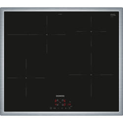 Siemens iQ300 EH645BFB6E plaque Noir, Acier inoxydable Intégré 60 cm Plaque avec zone à induction 4 zone(s)