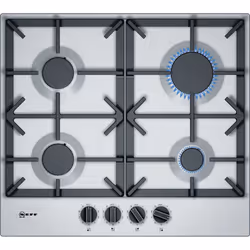 Neff T26DS49N0, Acier inoxydable, Intégré, 60 cm, Gaz, Acier inoxydable, 4 zone(s)
