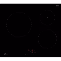 Neff N 50 Table à induction 60 cm Noir, sans cadre, Noir, Intégré, 60 cm, Plaque avec zone à induction, Verre-céramique, 3 zo ...