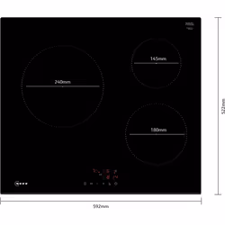 Neff N 50 Table à induction 60 cm Noir, sans cadre