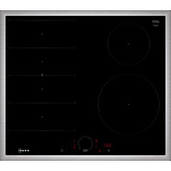 Neff T66SHE4L0 plaque Noir, Acier inoxydable Intégré 60 cm Plaque avec zone à induction 4 zone(s)