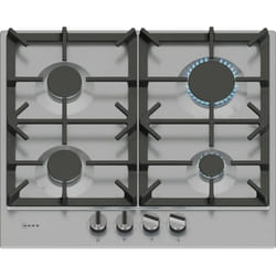 Neff T26CIP8N0 plaque Noir, Acier inoxydable Intégré 60 cm Gaz 4 zone(s)