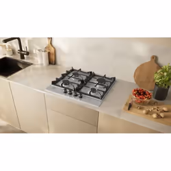 Neff T26CIP8N0 plaque Noir, Acier inoxydable Intégré 60 cm Gaz 4 zone(s) - Vue supplémentaire 4