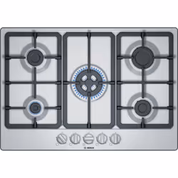 Bosch Serie 4 PGQ7B5B90, Acier inoxydable, Intégré, 75 cm, Gaz, Acier inoxydable, 5 zone(s)