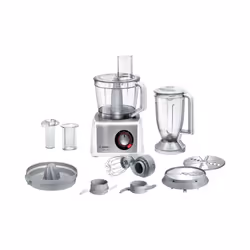 Bosch MC812S820, 3,9 L, Acier inoxydable, Blanc, Rotatif, 1,5 L, Batteur, Hacher, Pétrisseur, Mélange, Purée, 1,1 m