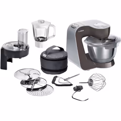 Bosch MUM58A20, 3,9 L, Anthracite, Argent, 3 disques, Acier inoxydable, Plastique, Acier inoxydable, 1000 W