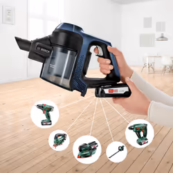 Bosch Serie 6 BBS611PCK aspirateur de table Bleu, Argent Sans sac - Vue supplémentaire 8