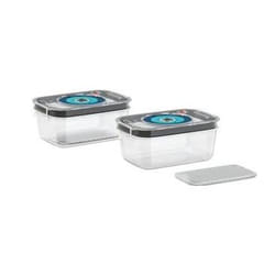 Bosch MSZV0FC2 boîte hermétique alimentaire Rectangulaire Noir, Bleu, Transparent 2 pièce(s)