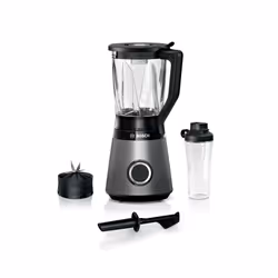 Bosch MMB6174S, Robot mixer, Noir, Métallique, Transparent, Mélange, 1 m, 1,5 L, 30000 tr/min