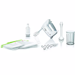 Bosch ErgoMixx, Batteur à main, Blanc, Blender, Pétrisseur, Mélange, 1,3 m, 0,6 L, Boutons