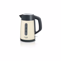 Bosch TWK4P437, 1,7 L, 2400 W, Beige, Noir, Acier inoxydable, Indicateur de niveau d'eau, Sans fil