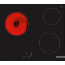 Bosch Serie 2 Série 2 Table électrique 60 cm Noir, sans cadre, Noir, Intégré, 59.2 cm, Céramique, Verre-céramique, 3 zone(s)