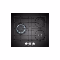 Bosch Serie 4 PNC6B6B90, Noir, Intégré, 60 cm, Gaz, Verre trempé, 3 zone(s)