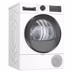 Bosch Serie 6 WQG233D40, Pose libre, Charge avant, Pompe à chaleur, Blanc, Rotatif, Droite