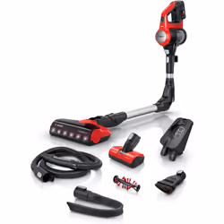 Bosch BBS711ANM, Aspirateur balai, Sans sac, Noir, Rouge, Acier inoxydable, 0,3 L, Sec, Sol nu, Tapis, Sol dur, Marches d’esc ...