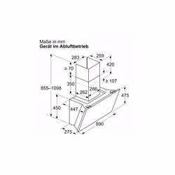 Bosch Serie 8 DWK91LT60 hotte Montée au mur Noir 441 m³/h A+ - Vue supplémentaire 5