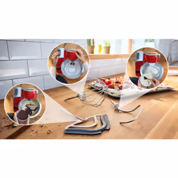 Bosch Serie 4 MUM5X720 robot de cuisine 1000 W 3,9 L Rouge, Argent Balances intégrées
