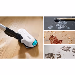 Bosch BKS71HYG1 aspirateur balai et balai électrique Batterie Sec&humide HEPA Sans sac Noir, Blanc 3 Ah