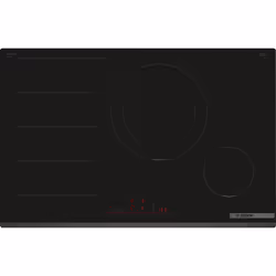 Bosch Serie 6 Série 6 Table à induction 80 cm Noir, sans cadre, Noir, Intégré, 80.2 cm, Plaque avec zone à induction, Verre-c ...