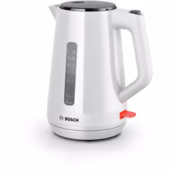 Bosch TWK1M121, 1,7 L, 2400 W, Blanc, Plastique, Indicateur de niveau d'eau, Arrêt de sécurité en cas de surchauffe