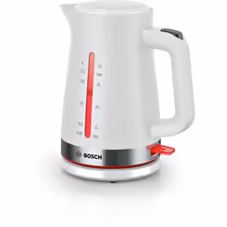 Bosch TWK4M221, 1,7 L, 2400 W, Blanc, Plastique, Indicateur de niveau d'eau, Sans fil