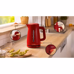 Bosch TWK3M124 bouilloire 1,7 L 2400 W Rouge