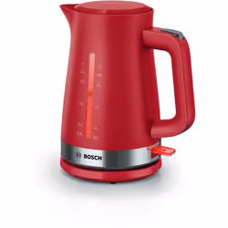 Bosch TWK4M224, 1,7 L, 2400 W, Rouge, Acier inoxydable, Indicateur de niveau d'eau, Arrêt de sécurité en cas de surchauffe