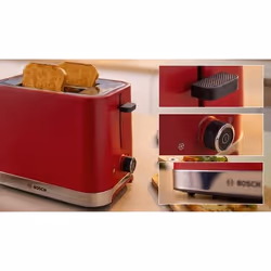 Bosch TAT4M224 grille-pain 2 part(s) 950 W Rouge - Vue supplémentaire 7