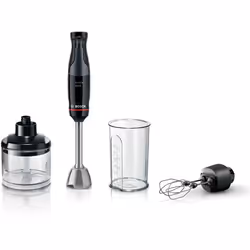 Bosch Serie 4 MSM4B624, Mélangeur par immersion, 0,6 L, Fonction d'impulsion, Pileur de glace, 1000 W, Anthracite, Noir