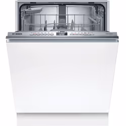 Bosch Serie 4 SMV4HUX04E, Entièrement intégré, Taille maximum (60 cm), Blanc, Gris, Acier inoxydable, Boutons, 13 couverts