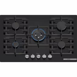 Bosch Serie 6 PPQ7A6I40, Noir, Intégré, 75.2 cm, Gaz, Verre, 5 zone(s)