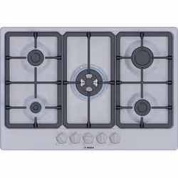 Bosch Serie 4 PGQ7B5K90, Acier inoxydable, Intégré, 75 cm, Gaz, Acier inoxydable, 5 zone(s)