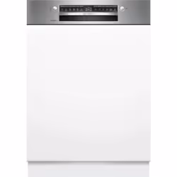 Bosch Serie 4 SMI4EAS28E, Semi-intégré, Taille maximum (60 cm), Acier brossé, Acier inoxydable, Blanc, Boutons
