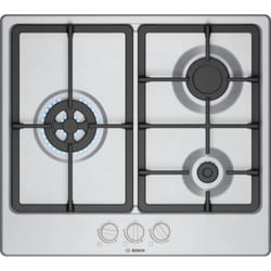 Bosch Serie 4 PGC6B5K90 Plaque de cuisson gaz 3 zones 60 cm encastrable Acier inoxydable
