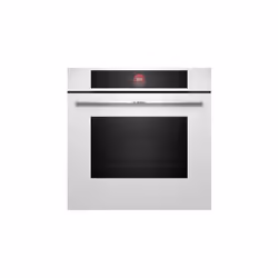 Ce four multifonction BOSCH SER8 en blanc dispose de 14 modes de cuisson, d'une capacité de 71 L, et de la fonction pyrolyse ...
