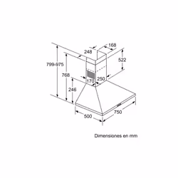 Balay 3BC676MX hotte Montée au mur Acier inoxydable 600 m³/h A - Vue supplémentaire 6