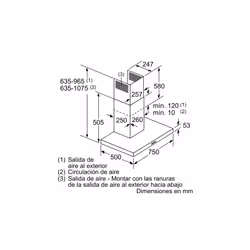 Balay 3BC076MX hotte Monté au mur Acier inoxydable 590 m³/h A - Vue supplémentaire 6