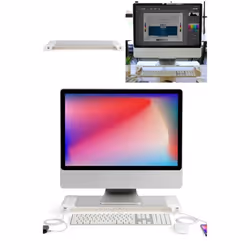 Rehausseur dordinateur - Design - Blanc - 4 ports USB - Espace de rangement - Confort amélioré