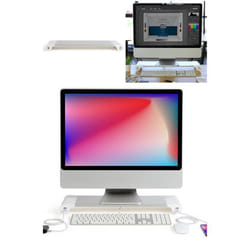 Rehausseur dordinateur - Design - Blanc - 4 ports USB - Espace de rangement - Confort amélioré