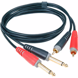 KLOTZ AIS GmbH AT-CJ0300, 2 x RCA, Mâle, 2 x 6,35 mm, Mâle, 3 m, Noir