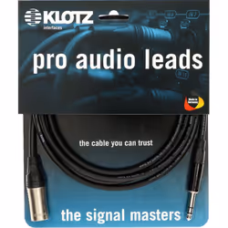 KLOTZ AIS GmbH M1MS1K0100, XLR (3-pin), Mâle, 6,35 mm, Mâle, 1 m, Noir