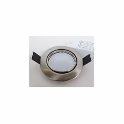 Spot encastré LED 6W collerette Ø 82mm chrome mat orientable 25° avec lampe 3000K 500lm GU5.3 12V et driver 230V interieur IP ...