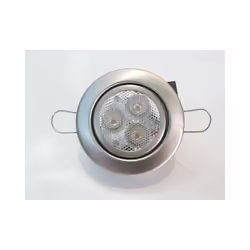 Spot encastré LED Ø 80mm nickel mat orientable 3.3W blanc chaud 3000K 12V (sans alim) angle 45° 350lm BRUMBERG R3005WW4 Diame ...