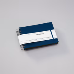 Semikolon Mini Mucho, Bleu, 45 feuilles, Reliure spiralée, Carton, Lin, Noir, 230 mm