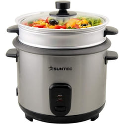 SUNTEC Cuiseur à riz RKO-9974 2-en-1 utilisable comme cuiseur à vapeur avec gobelet de mesure et pelle à riz 400W