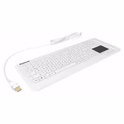 KeySonic KSK-6231INEL, Taille réelle (100 %), Avec fil, USB, QWERTZ, Blanc
