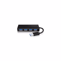 ICY BOX IB-AC6104-B, USB 3.2 Gen 1 (3.1 Gen 1) Type-A, USB 3.2 Gen 1 (3.1 Gen 1) Type-A, 5000 Mbit/s, Noir, Aluminium, Plasti ...