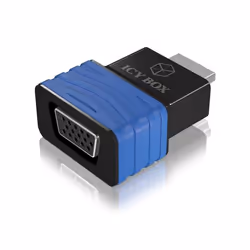 ICY BOX IB-AC516, HDMI, VGA, Noir, Bleu